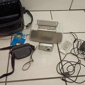 HP Silver Photo Printer with Camera and Accessories